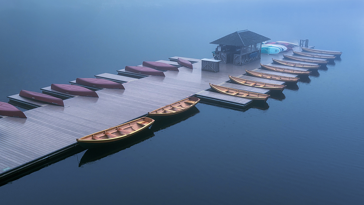 Kaplan Alan Misty Morning Boat Dock Pictorial   Class A 20250917